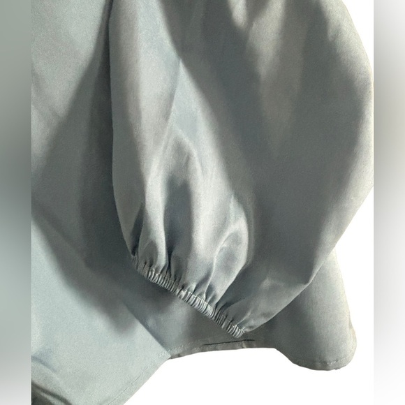 Amish Made Women's Modest Ruffled Baby Blue XL Long Sleeve Polyester Blouse NEW! - Picture 4 of 6